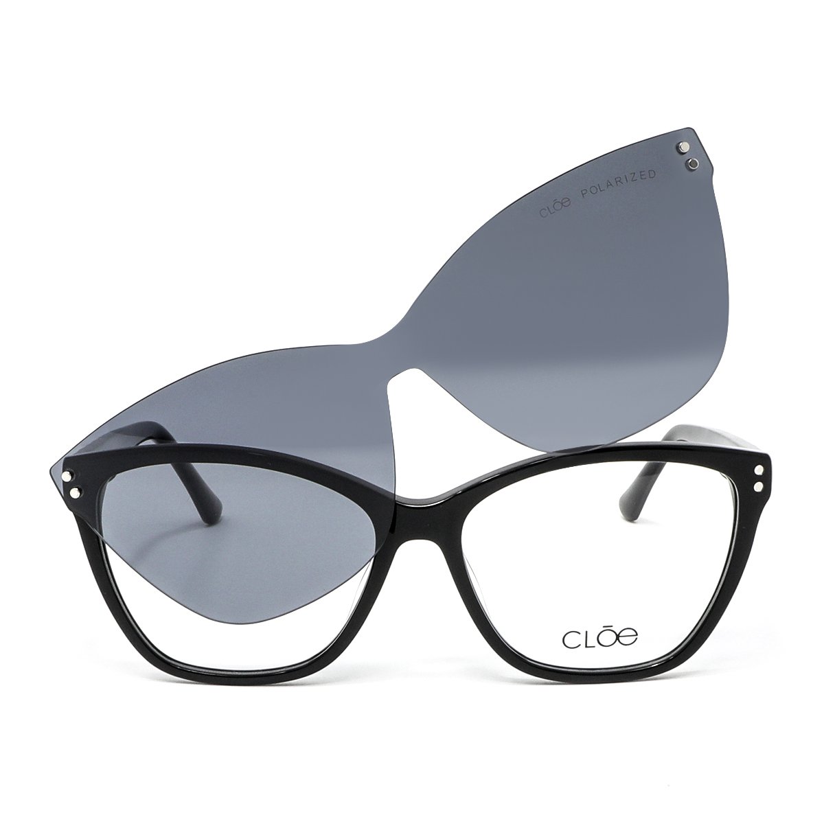 Armazon Oftálmico Cloe con clip color negro-VLE.40737.0BLK.55